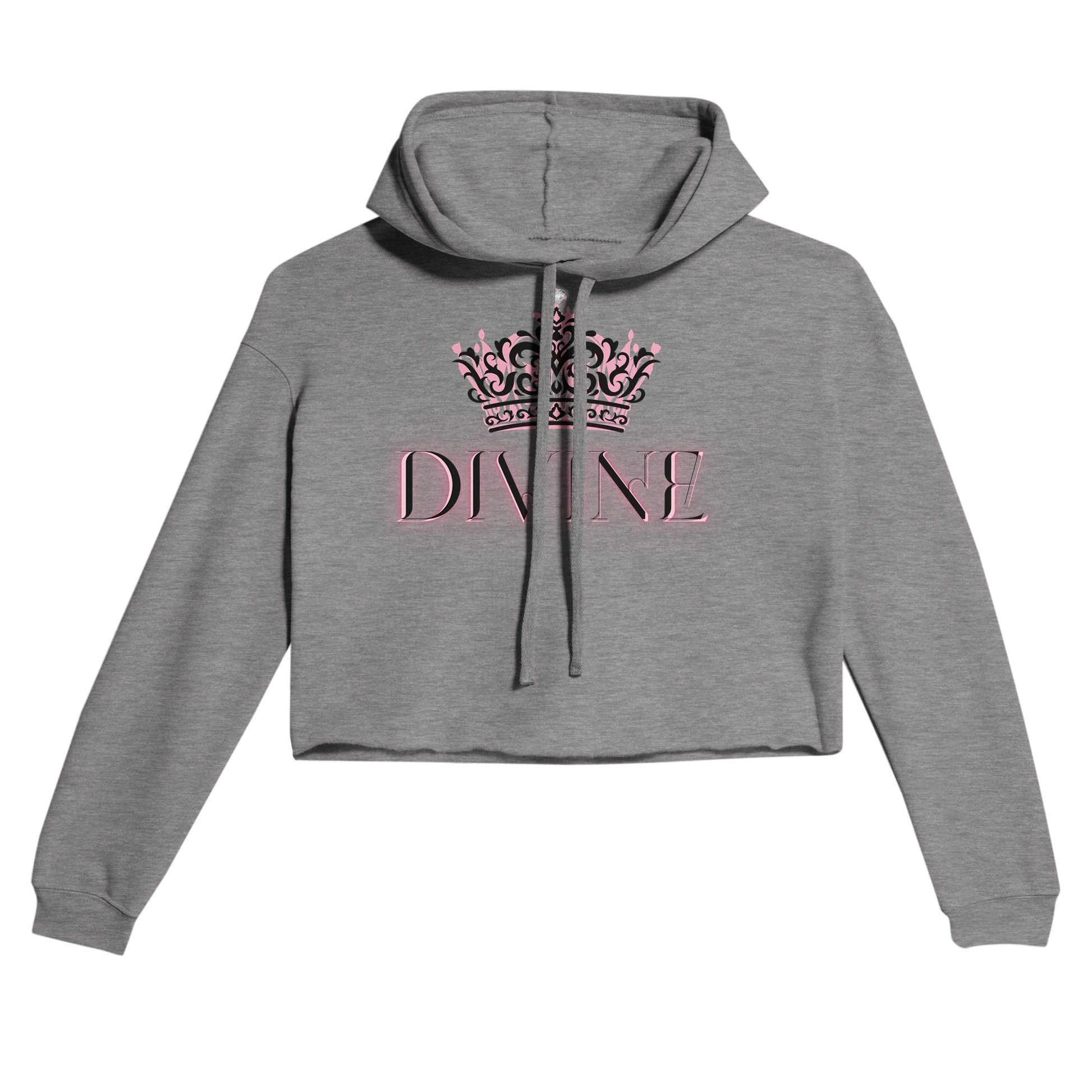 Queen Crowned Pink - Women's Cropped Hoodie | Bella + Canva back