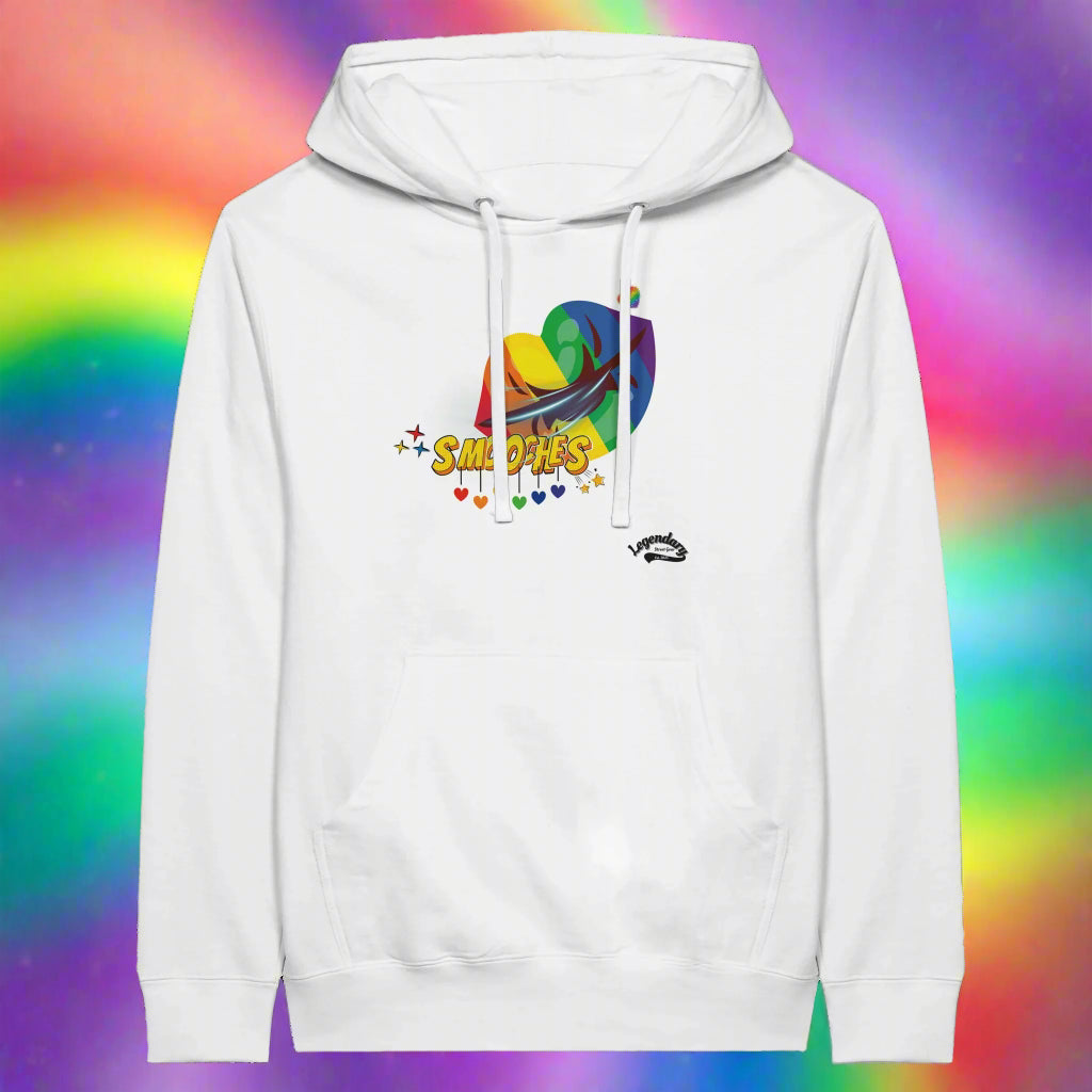 Rainbow Pride Smooches Print on Premium Unisex Pullover Hoodie