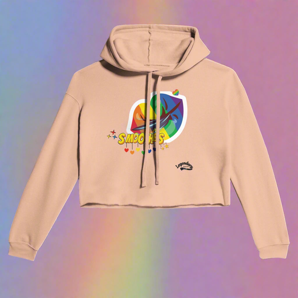 Rainbow Pride Smooches Print on Women's Cropped Hoodie | Bella + Canvas pch